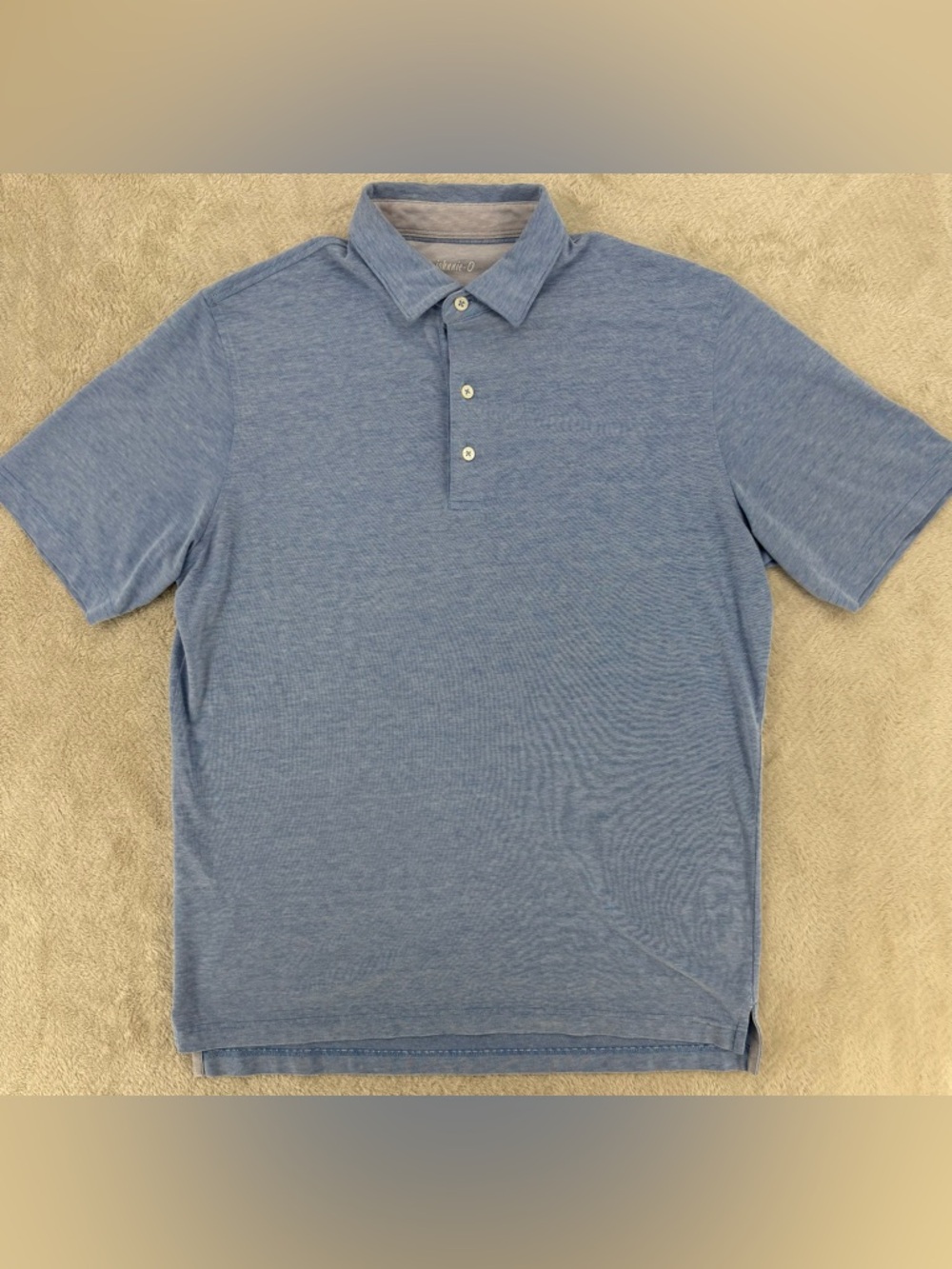Johnnie-O Golf Polo Shirt Blue Micro Stripe Performance Men's Large Casual Polo